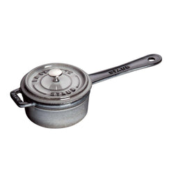 Staub+Cast+Iron+0.25-qt+Mini+Saucepan+-+Graphite+Grey+-+Discover+Gourmet