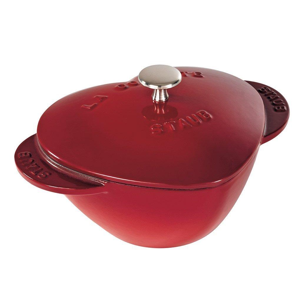  STAUB Cast Iron Dutch Oven 4-qt Round Cocotte, Made in France,  Serves 3-4, Cherry: Dutch Ovens: Home & Kitchen