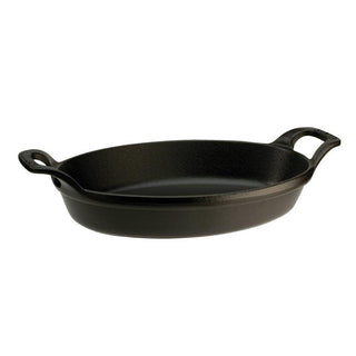 Staub Cast Iron 11″ x 8″ Oval Baking Dish - Matte Black - Discover Gourmet