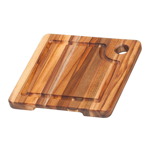 Teakhaus Bar Board with Juice Groove, 8″ x 8″ - Discover Gourmet