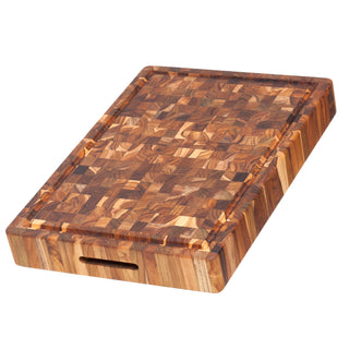 Teakhaus End Grain Carving Board with Juice Canal, 20″ X 14″ X 2.5″ - Discover Gourmet
