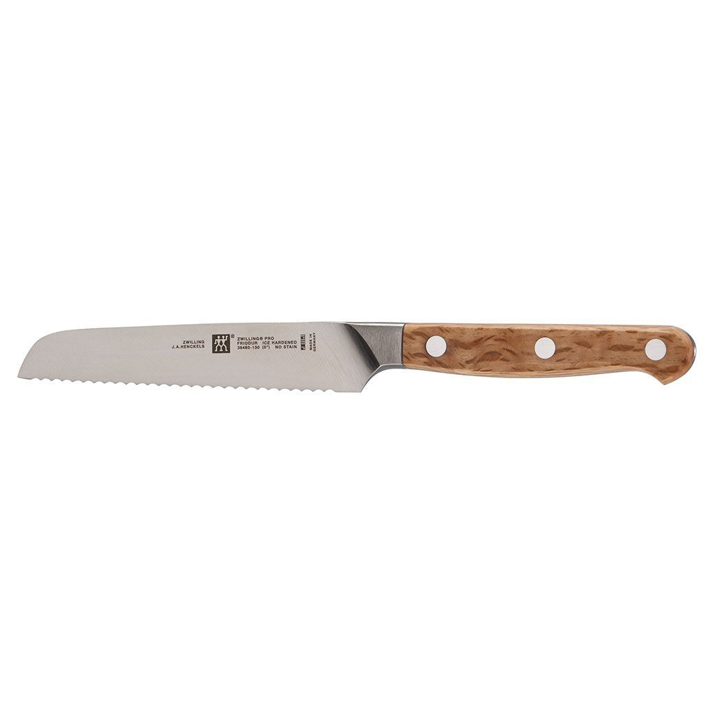 Zwilling Pro Holm Oak 5" Serrated Utility Knife Discover Gourmet